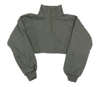 Khaki crop mikina New Look
