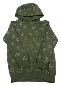 Khaki mikina s nosorožci a kapucí Topolino