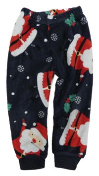 Tmavomodé chlupaté kalhoty se Santy