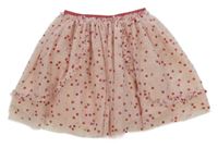 Světlerůžová puntíkatá tylová sukně se srdíčky a kanýrky a třpytivým pasem H&M