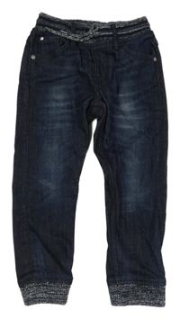 Tmavomodré jogger cuff rifle s úpletovým pasem H&M