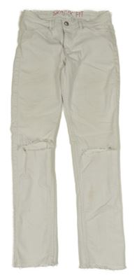 Bílé skinny rifle s dírami H&M