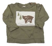 Khaki mikina s medvídkem H&M