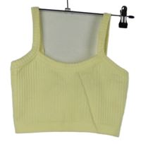 Dámský citrónový žebrovaný crop elastický top Primark 