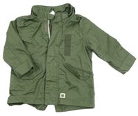 Khaki plátěná jarní parka se žabičkou H&M