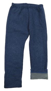 Tmavomodré melírované zateplené legíny Uniqlo