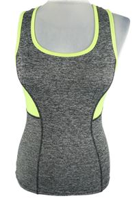 Dámské šedo-neonově zelený melírovaný sportovní top