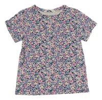 Fialovo-barevné tričko s maceškami H&M