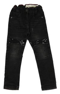 Černé skinny fit rifle s flitry lupilu