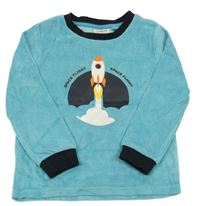 Modro-černá sametová pyžamová mikina s raketou POCOPIANO