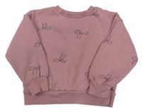 Starorůžová mikina s mašlemi Primark