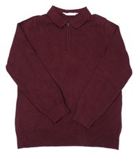 Vínový polo svetr M&S
