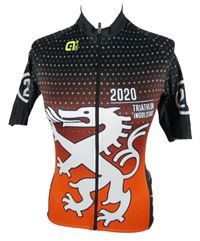 Dámské černo-červené cyklistické tričko s potiskem 