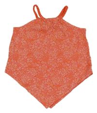 Oranžový crop top s květinami Topolino