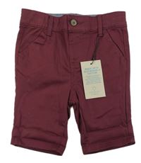 Nové - tmavovínové chino plátěné kraťasy PRIMARK