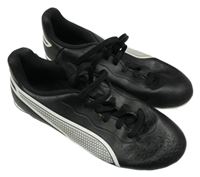 Černo-bílé koženkové kopačky Puma vel. 32