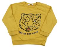 Okrová mikina s leopardem M&S