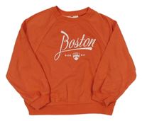 Oranžová mikina s nápisem H&M