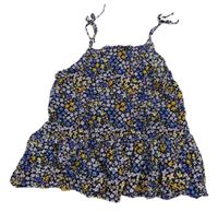 Černo-barevný květovaný top H&M
