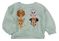 Mintová oversize mikina s Disney zvířátky Disney