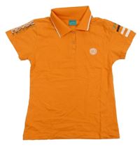 Oranžové polo tričko s potiskem 