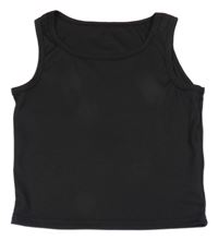 Černý žebrovaný crop top 