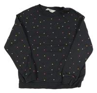 Tmavošedá srdíčkovaná mikina H&M
