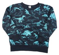 Tmavomodrá mikina s metalickými dinosaury Dopodopo