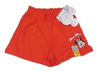 Nové - Červené bavlněné kraťasy s Minnie Primark