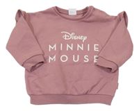 Starorůžová mikina s nápisem a volánky - Minnie Disney