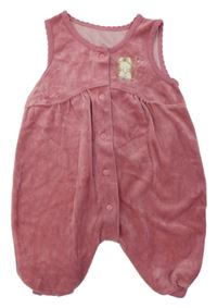 Růžový sametový overal s myškou Mothercare