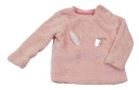 Světlerůžová plyšová mikina s králíkem Primark