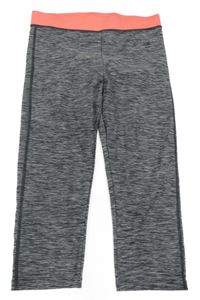 Šedo-neonově růžové melírované sportovní crop legíny H&M