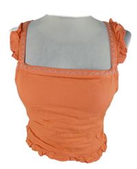 Dámský korálový crop top s výšivkou