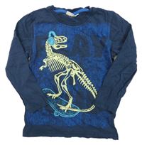Tmavomodré triko s dinosaurem Kids