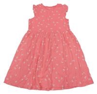 Korálové melírované šaty s motýlky a volánky H&M