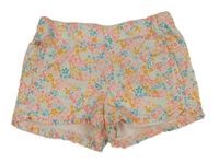 Smetanovo-barevné květované kraťasy