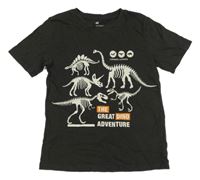 Tmavošedé tričko s dinosaury H&M