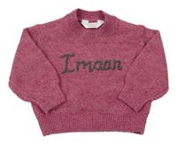 Růžový svetr s nápisem Primark