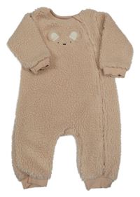 Světlerůžový huňatý podšitý overal s čumákem M&S