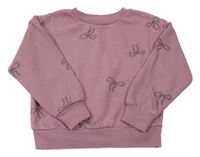 Starorůžová mikina s mašlemi Primark