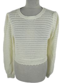 Dámský smetanový ažurový svetr s mašlemi na zádech H&M