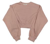 Růžová crop mikina H&M