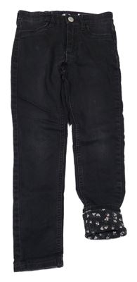 Antracitové podšité skinny fit rifle H&M