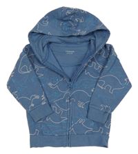 Modrá propínací mikina s dinosaury a kapucí Primark