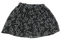 Černo-bílá šifonová sukně s leopardím vzorem New Look