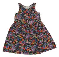 Tmavomodro-barevné květované šaty H&M