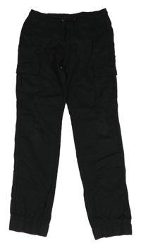 Černé plátěné cargo cuff chino kalhoty Y.F.K.