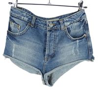 Dámské světlemodré riflové kraťasy s prošoupáním Topshop 