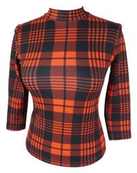 Dámské červeno-černé kostkované triko H&M